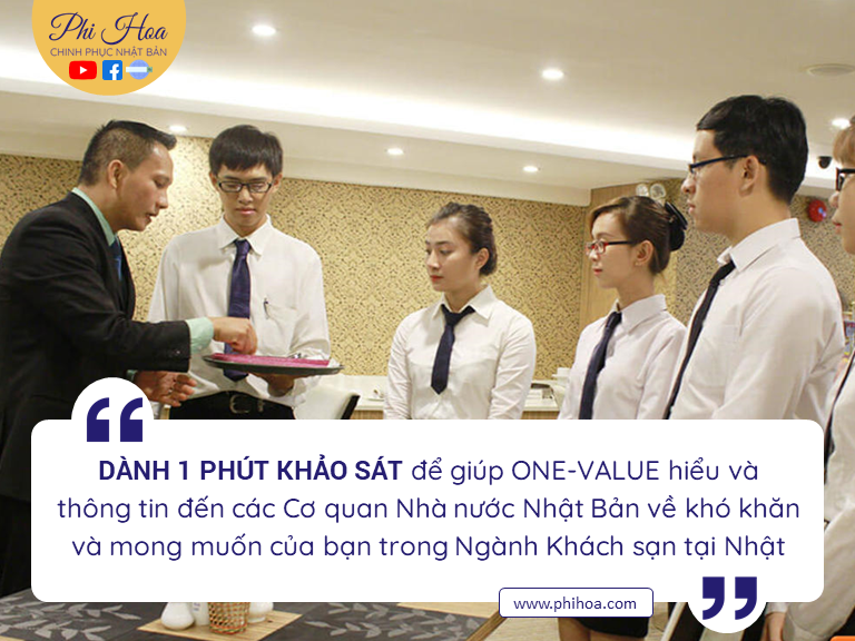 Khảo sát của ONE-VALUE về Lao động kĩ năng đặc định Việt Nam ngành Khách sạn tại Nhật Bản!